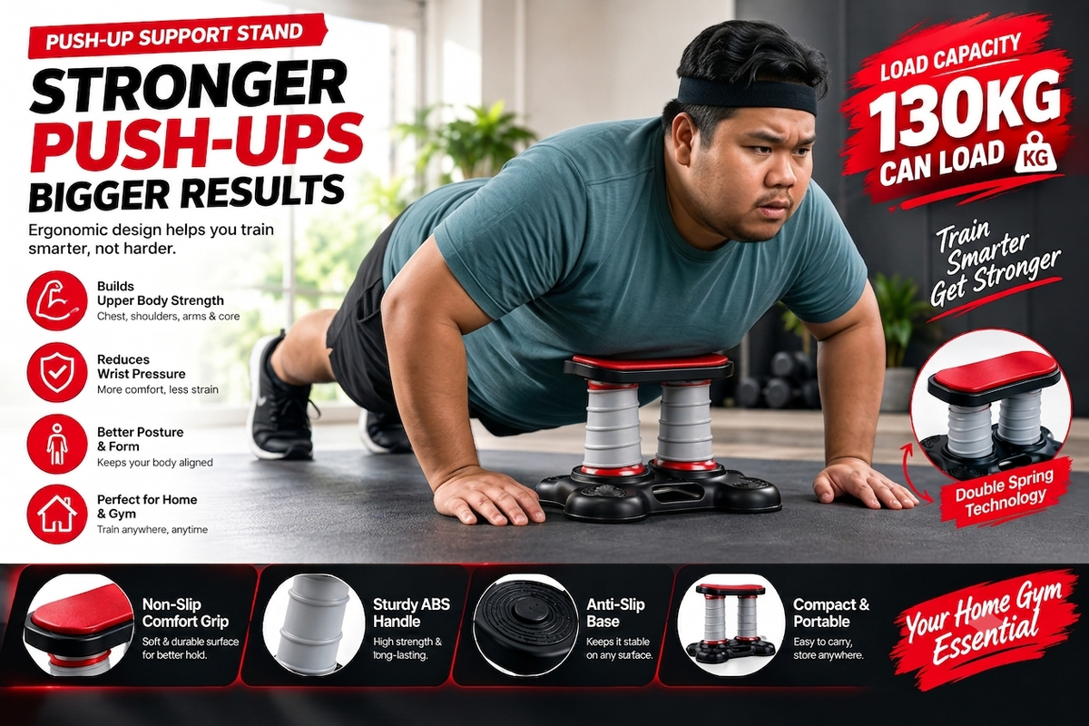 Wunovix PowerPress™ Double Spring Push-Up Auxiliary Training Device