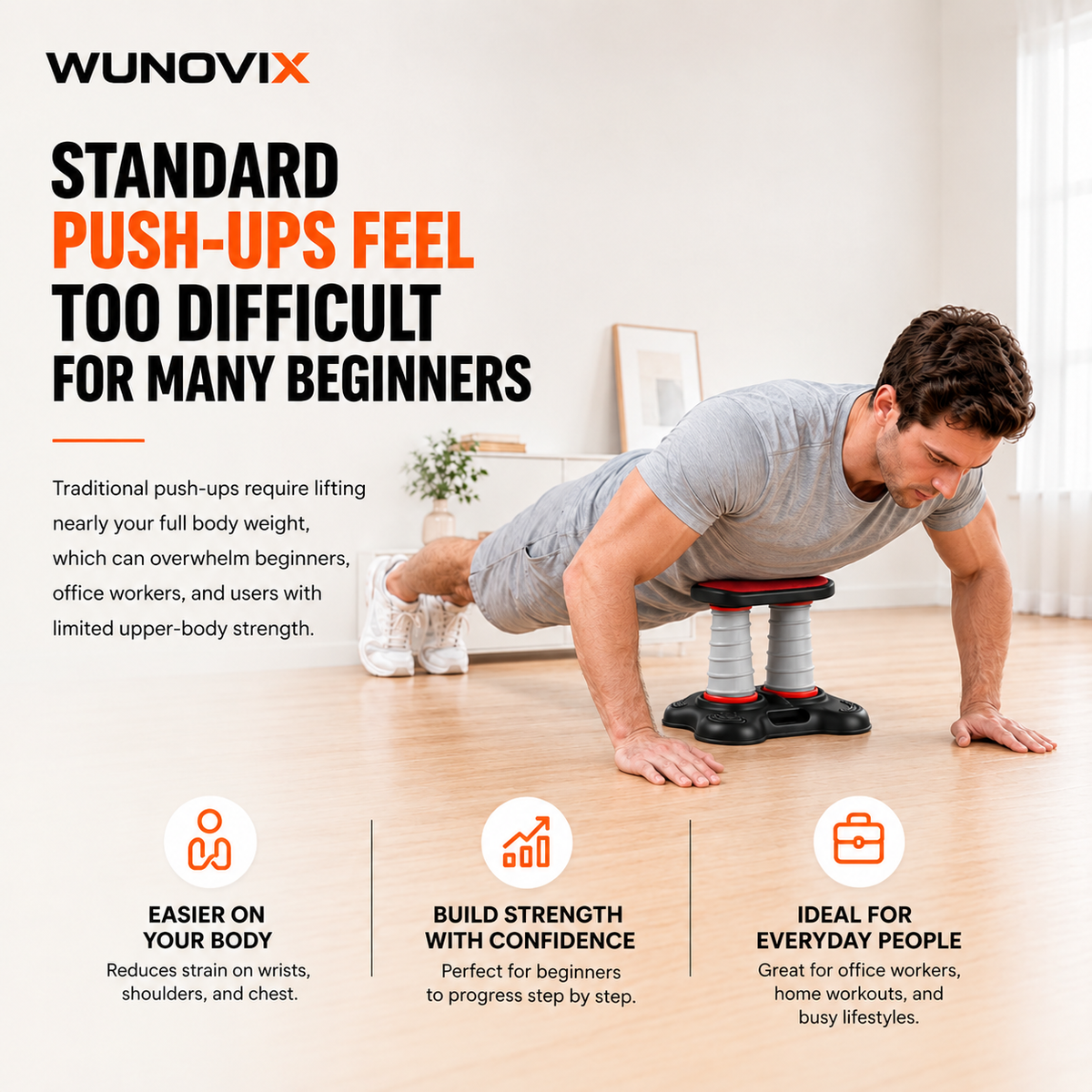 Wunovix PowerPress™ Double Spring Push-Up Auxiliary Training Device